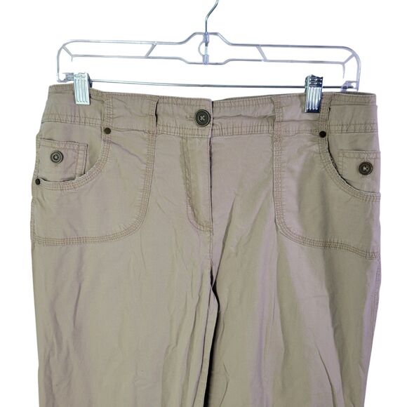 Larry Levine Womens Size 10 Tan Solid Khaki Capri Pants - Picture 8 of 11